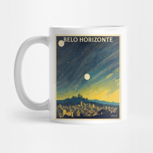 Belo Horizonte Starry Night Brazil Vintage Tourism Travel Poster Mug